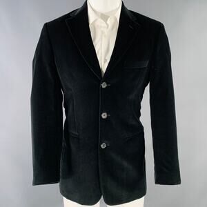 JOHN BARTLETT Size 38 Black Velvet Single Breasted Sport Coat